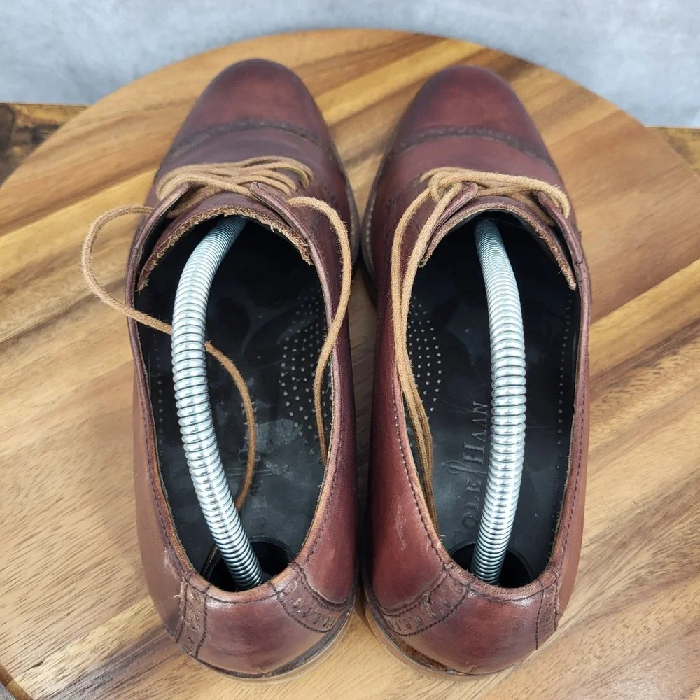 Cole Haan Air Oxford Shoes Mens 8 M Brown Leather‎ Jefferson Cap Toe Dress Shoes